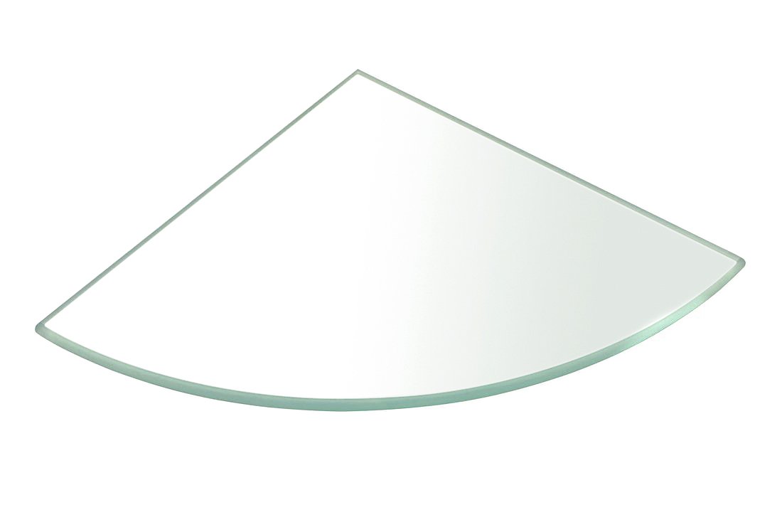 Police rohová, čtvrtkruhová 200x200x8mm, čiré sklo 23487
