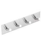 Photo: Adhesive Robe Hook with 4 Hooks, brushed stainless steel