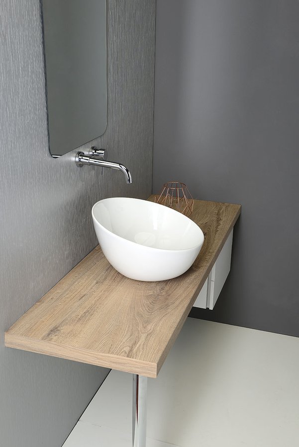 Sapho DOME OBLIQUO keramické umyvadlo na desku, Ø 44,5cm, bílá WH031
