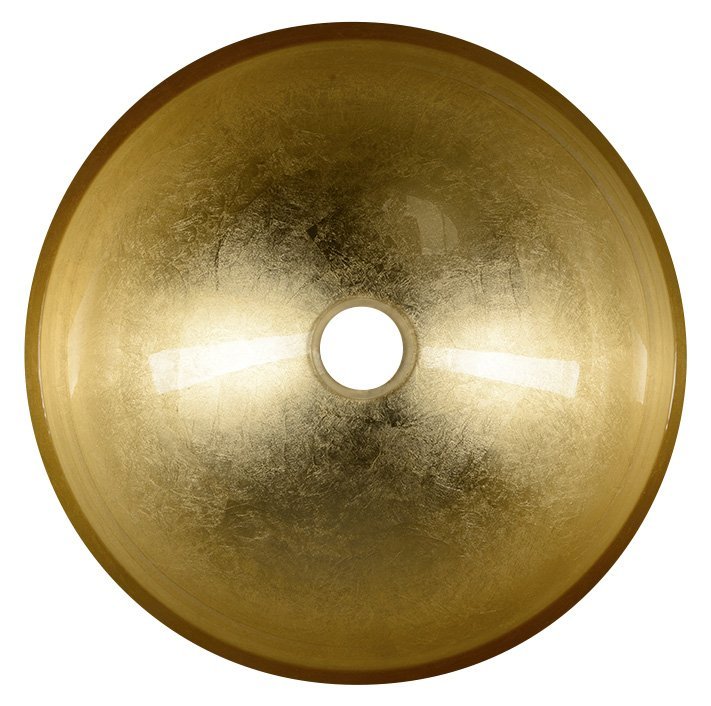 Sapho MURANO BLACK-GOLD skleněné umyvadlo na desku, průměr 40cm, černá/zlatá AL5318-77