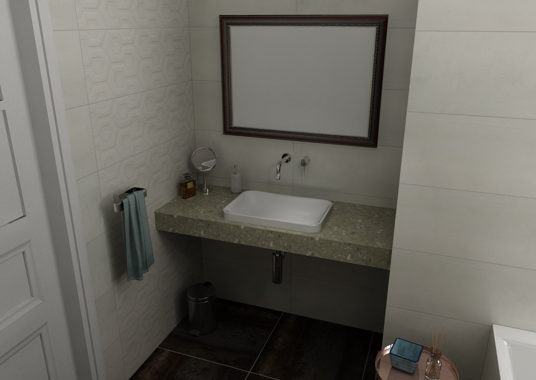 Sapho TAILOR rockstone deska 70x50 cm, provedení límce F TR070F
