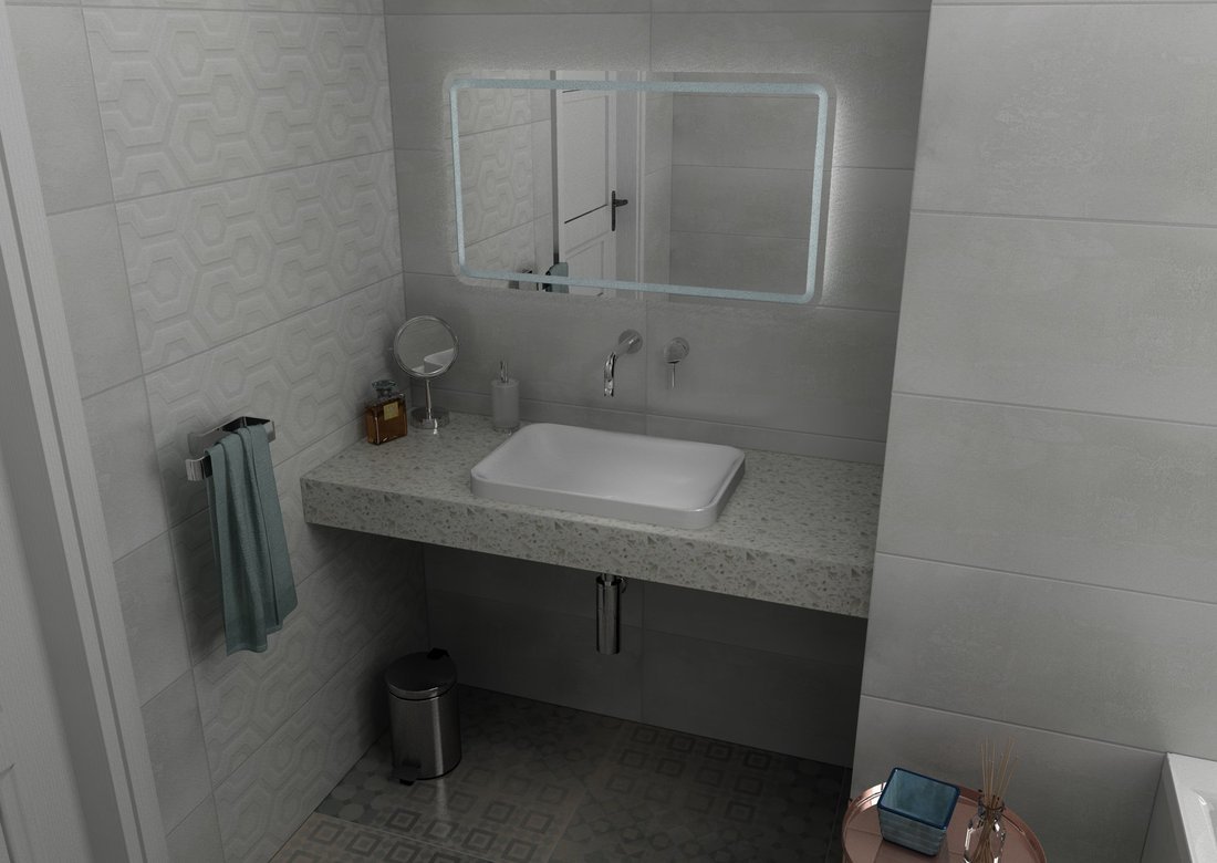 Sapho TAILOR rockstone deska 120x50 cm, provedení límce F TR120F