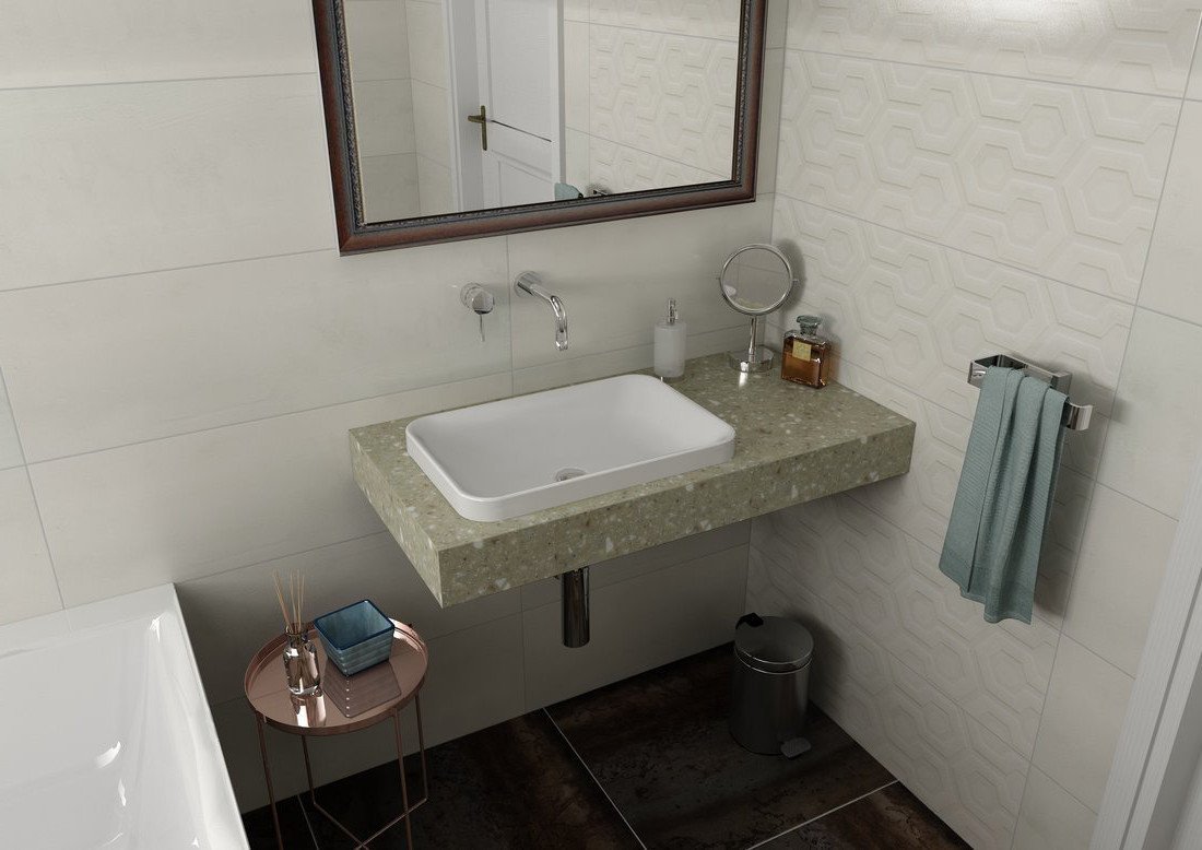 Sapho TAILOR rockstone deska 250x50 cm, provedení límce L TR250L