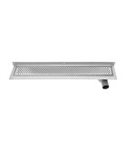 Photo: KROKUS stainless steel drain channel with grate, to the wall, 760x122x92 mm