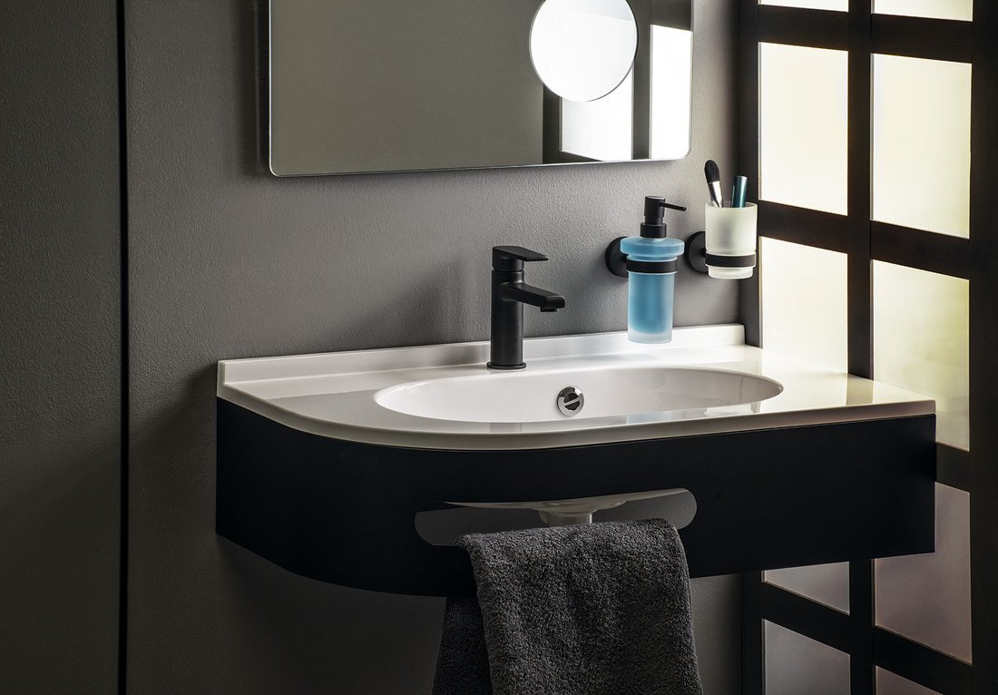Sapho X-ROUND BLACK dávkovač mýdla 230ml, mléčné sklo, černá mat XR101B