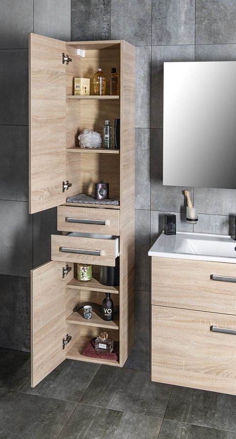 Aqualine VEGA skříňka vysoká 35x184x31cm, dub platin VG985