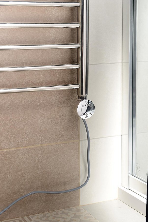 Aqualine Elektrická topná tyč s termostatem, rovný kabel, 300 W, chrom LT67443