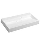 Photo: AMUR Cultured Marble Washbasin including drain cover 90x46cm, without mixer hole, white