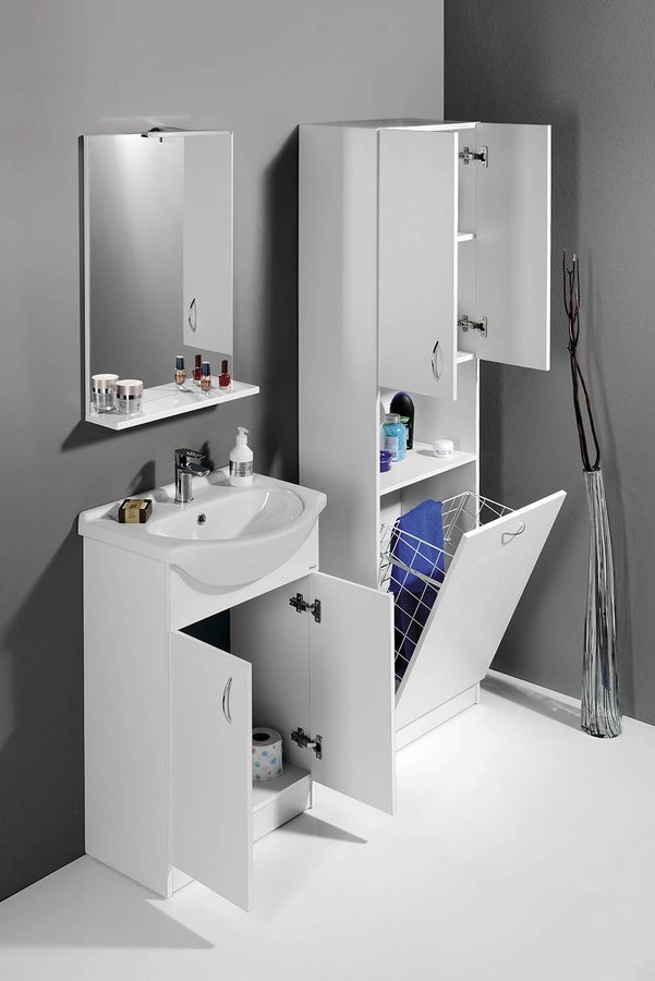 Aqualine SIMPLEX ECO 55 umyvadlová skříňka včetně umyvadla 53x83,5x30,7cm SIME550