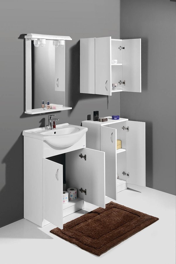 Aqualine SIMPLEX ECO 60 umyvadlová skříňka včetně umyvadla 58,5x83,5x30,7cm SIME600