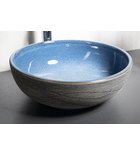 Photo: PRIORI counter top ceramic washbasin Ø 41 cm, blue/grey