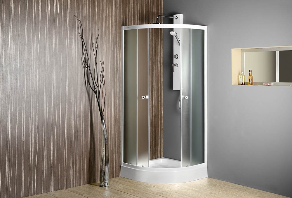 Aqualine ARLEN čtvrtkruhová sprchová zástěna 900x900 mm, sklo Brick BTR900