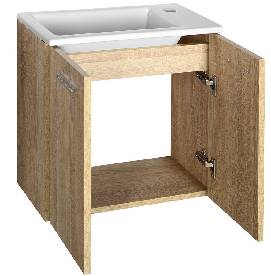Aqualine ZOJA/KERAMIA FRESH umyvadlová skříňka 49x50x24,5cm, dub platin 51047DP
