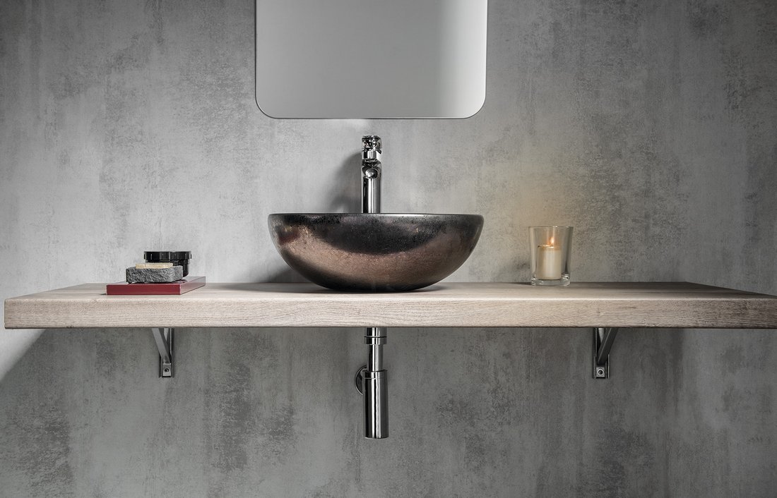 Sapho ATTILA keramické umyvadlo, průměr 43cm, metalická měď DK010