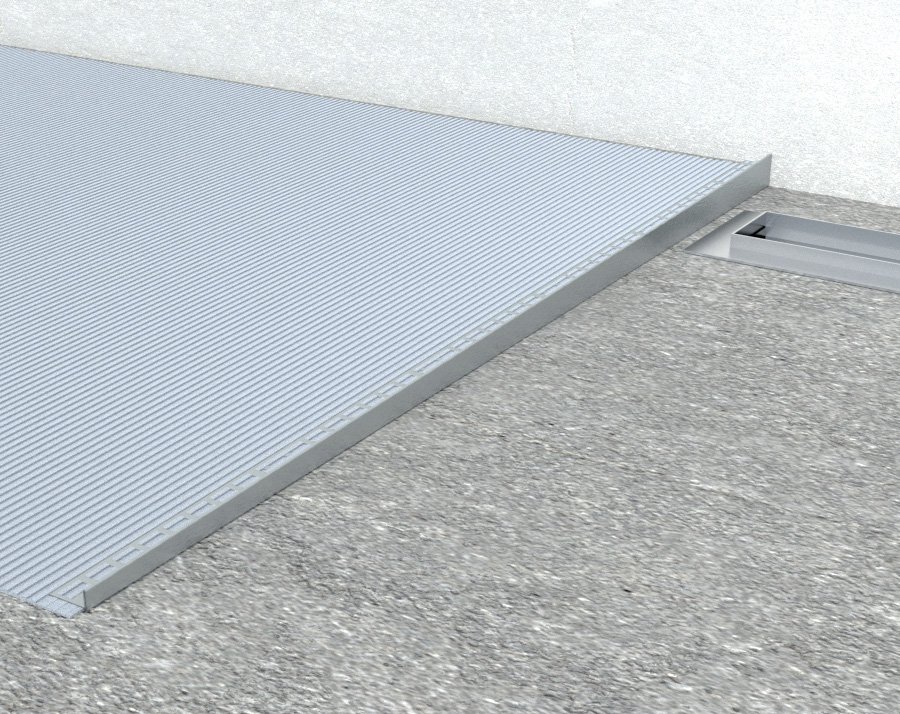 Sapho Spádová lišta, levá, výška 10mm, délka 1200mm, nerez mat SPD1210-L