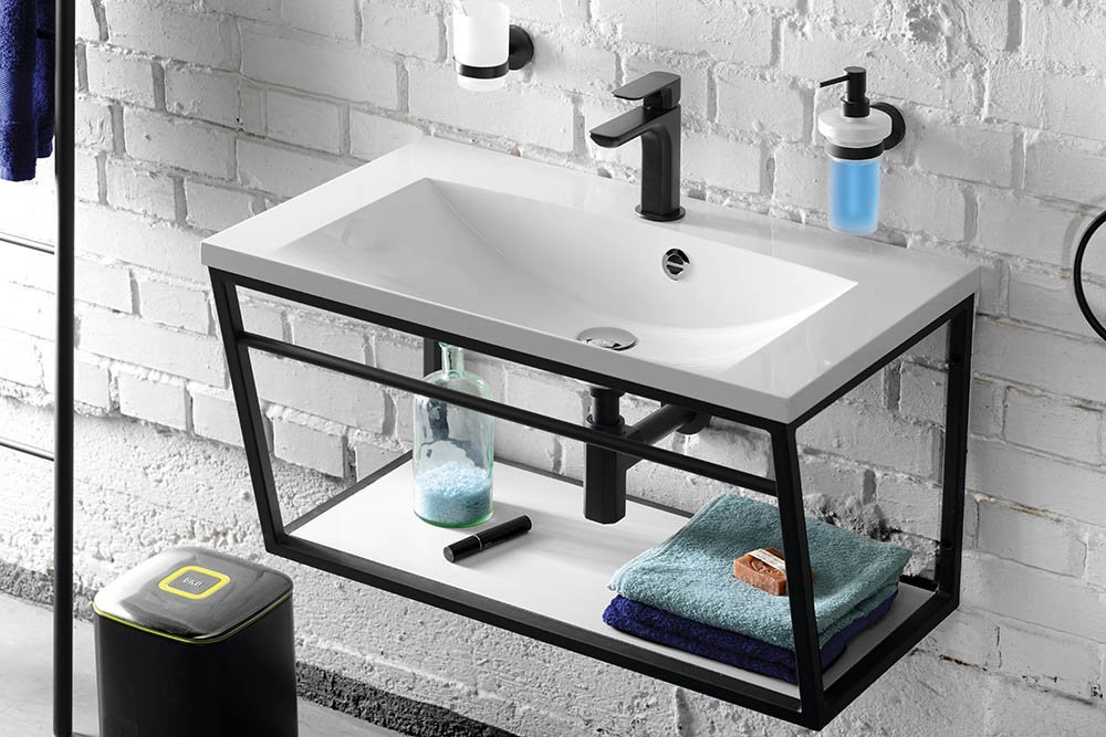 Sapho SKA konzole s policí 750x400x460mm, černá mat SKA102