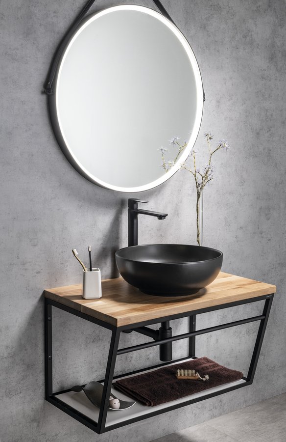 Sapho SKA konzole s policí 750x400x460mm, černá mat SKA102