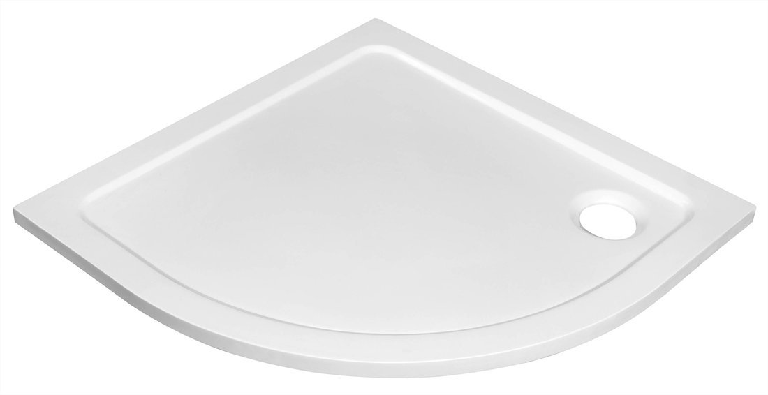 Aqualine TECMI sprchová vanička z litého mramoru, čtvrtkruh 80x80cm, R550, bílá PQ558