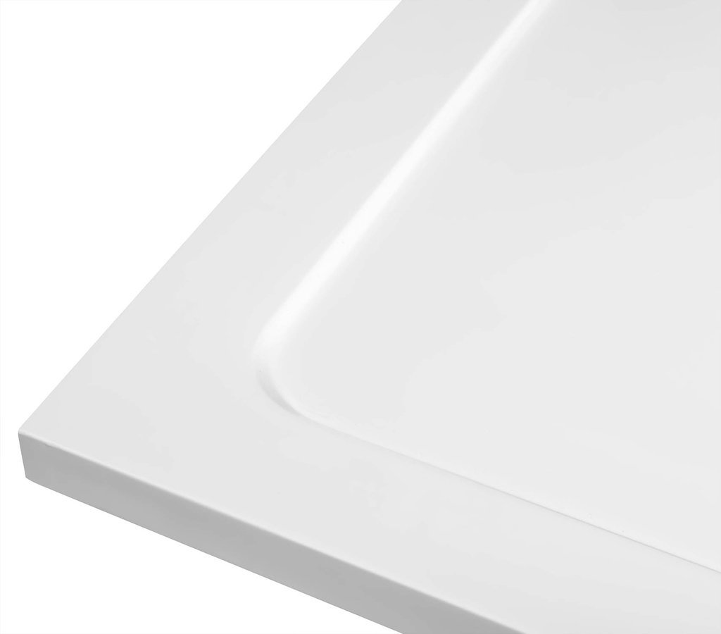 Aqualine TECMI sprchová vanička z litého mramoru, obdélník 100x80cm, bílá PQ10080