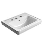 Photo: CLASSIC ceramic washbasin 60x46cm, 3 tap holes, white ExtraGlaze
