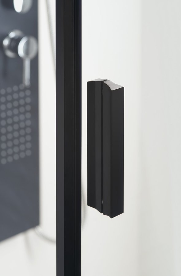 Polysan ZOOM BLACK čtvrtkruhová sprchová zástěna 900x900mm, čiré sklo, pravá ZL2615BR