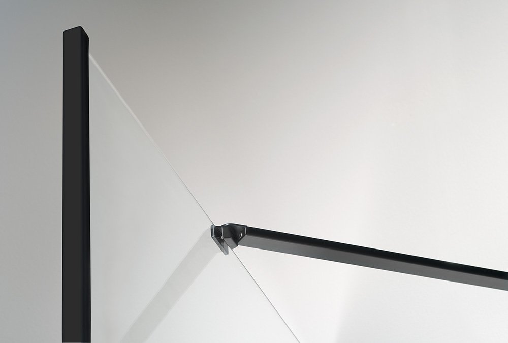 Polysan ZOOM BLACK čtvrtkruhová sprchová zástěna 900x900mm, čiré sklo, pravá ZL2615BR