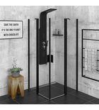 Photo: ZOOM BLACK Square Shower Enclosure 900x900mm, clear glass