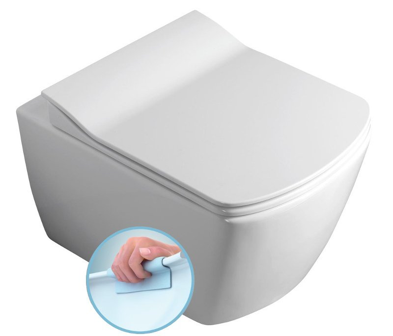 GLANC závěsná WC mísa, Rimless, 37x51,5 cm, bílá GC321