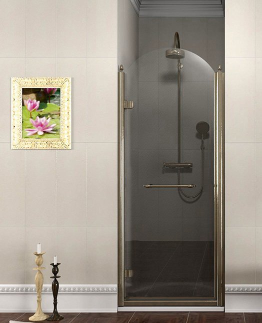 ANTIQUE sprchové dveře otočné, 800mm, levé, ČIRÉ sklo, bronz GQ1280LC