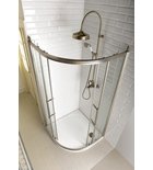 Photo: ANTIQUE štvrťkruhová sprchová zástena 900x900mm, 2 dvere, číre sklo, bronz