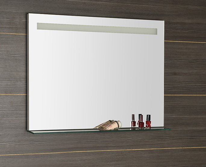 Sapho BRETO zrcadlo s LED osvětlením a policí 800x608mm BT080