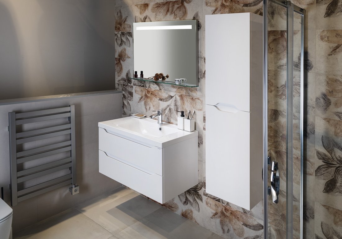 Sapho BRETO zrcadlo s LED osvětlením a policí 800x608mm BT080