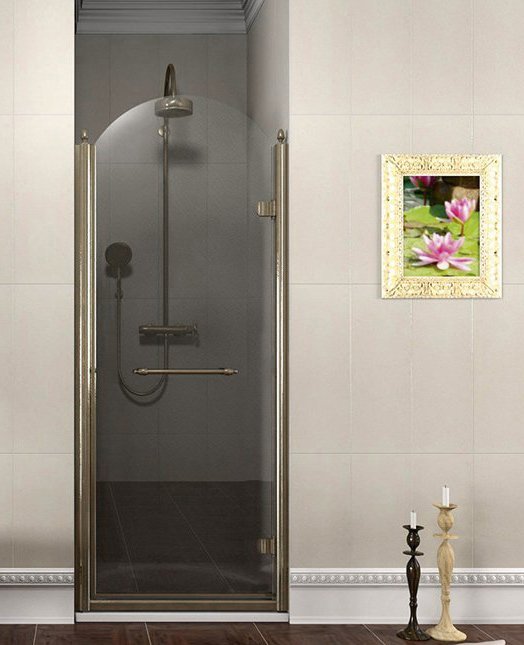 ANTIQUE sprchové dvere 800mm, číre sklo, pravé, bronz