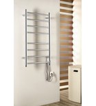 Photo: REDONDO electric towel radiator with timer, round, 500x900 mm, 75 W, polished stainless steel