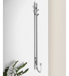Photo: PASADOR electric towel radiator with timer, round, 150x1500 mm, 30 W, stainless steel