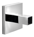 Photo: Wall mounted bracket with cover, for square pipes, stainless steel