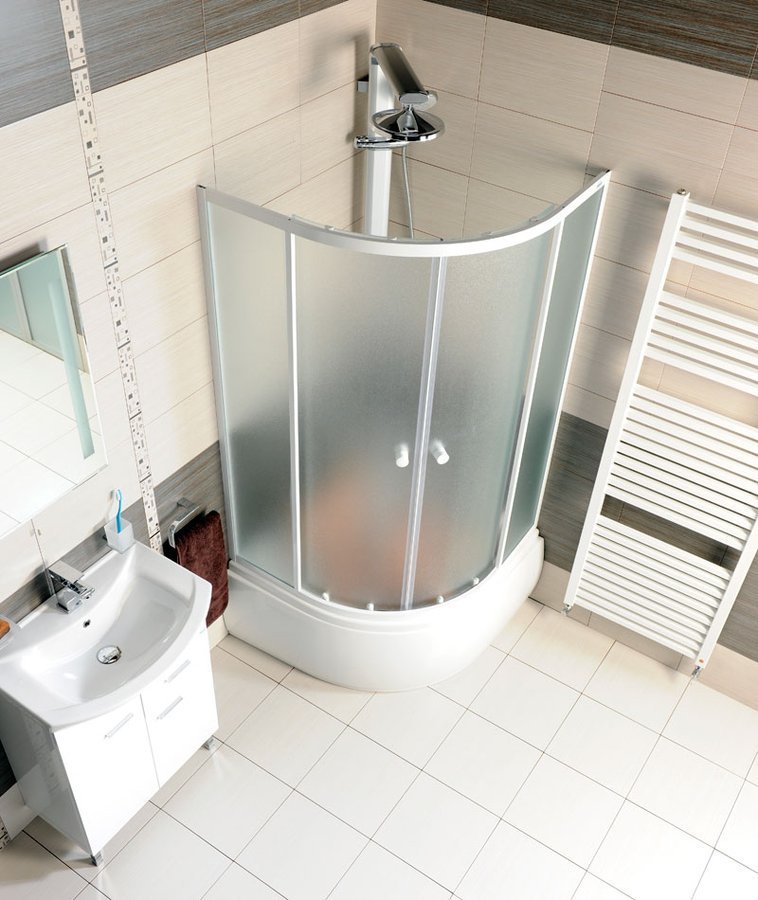 Aqualine ARLEN čtvrtkruhová sprchová zástěna 900x900x1500 mm, sklo Brick BTR903