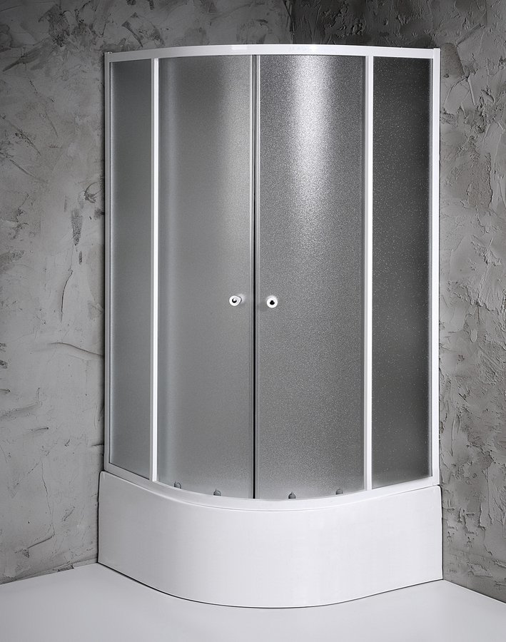 ARLEN čtvrtkruhová sprchová zástěna 900x900x1500 mm, sklo Brick BTR903