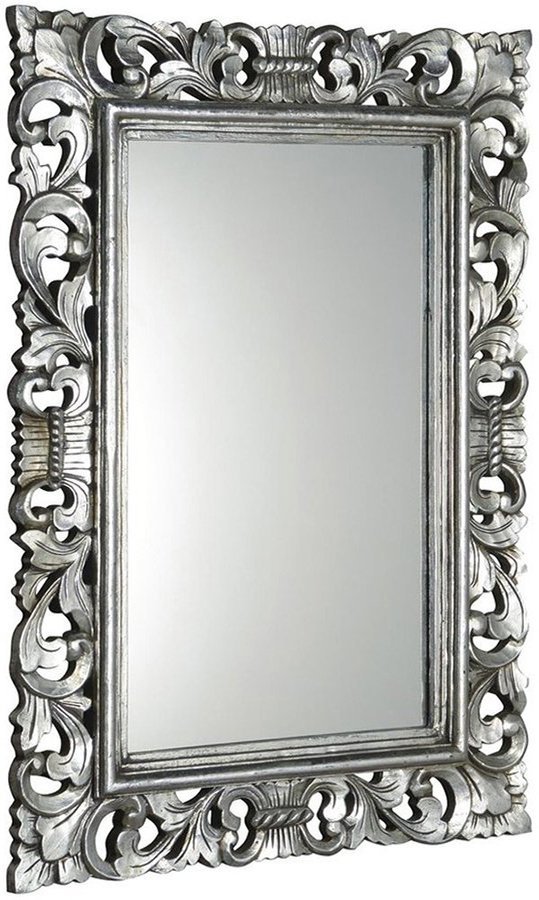 SCULE zrcadlo ve vyřezávaném rámu 80x120cm, stříbrná IN308