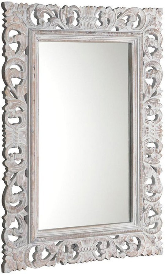 SCULE zrcadlo ve vyřezávaném rámu, 80x120cm, bílá IN324