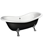 Photo: CHARLESTON Freistehende Badewanne 188x80x71cm, Füße Chrom, schwarz/weiß