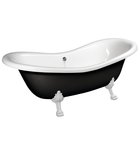 Photo: CHARLESTON Freistehende Badewanne 188x83x69cm, Füße weiß, schwarz/weiß