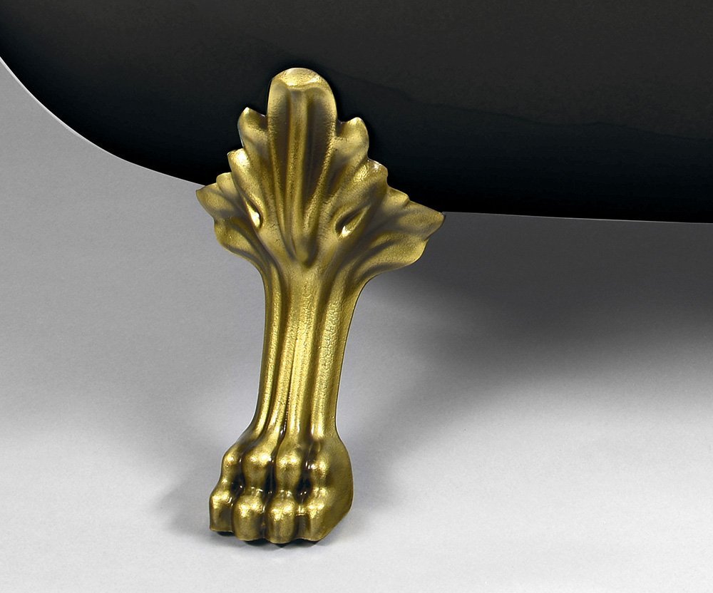 Polysan CHARLESTON volně stojící vana 188x83x69cm, nohy bronz, černá/bílá 72960