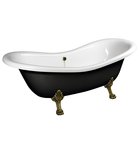 Photo: CHARLESTON Freistehende Badewanne 188x83x69cm, Füße bronze, schwarz/weiß