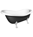 Photo: RETRO Freistehende Badewanne 175x76x84cm, Füße weiß, schwarz/weiß