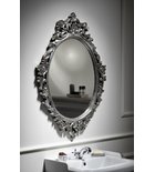Photo: DESNA oválné zrcadlo ve vyřezávaném rámu, 80x100cm, stříbrná
