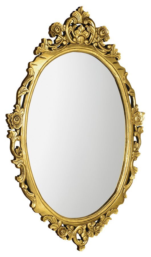 DESNA oválné zrcadlo v rámu, 80x100cm, zlatá IN352