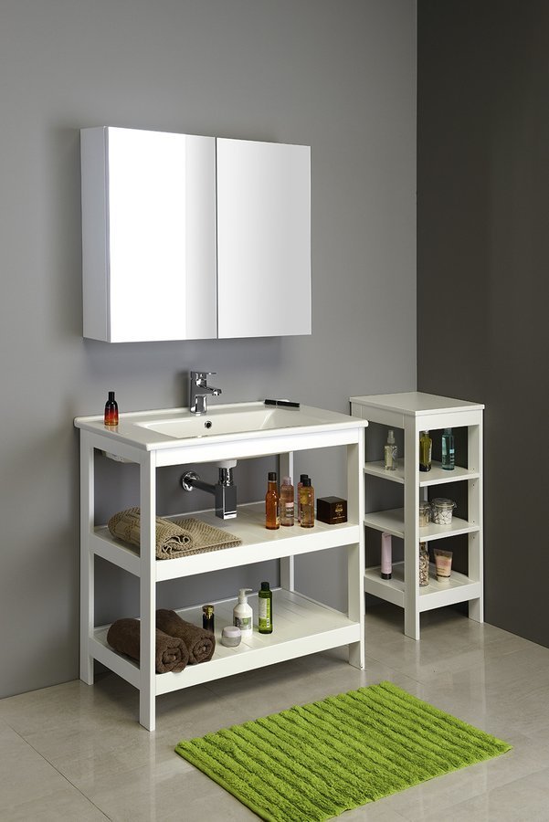 Aqualine ETIDE policový regál 36x86x36 cm, bílá mat ET086