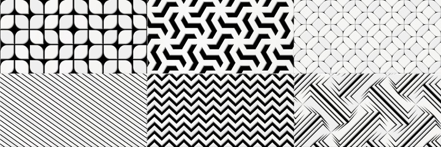 SUPERCERAMICA CAMALEONTE obklad Decor Mix Negro 20x60 (1,44 m2) CAM002