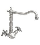 Photo: ANTEA Washbasin Mixer Tap with Pop Up Waste and Retro Spout, brushed nickel